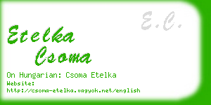 etelka csoma business card